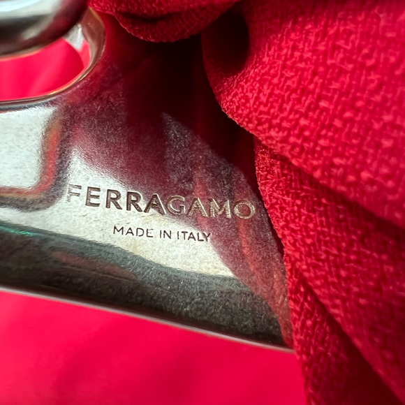 Salvatore Ferragamo asymmetric red sheer-drape dress - Picture 14 of 16